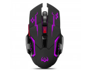 SVEN RX-G930W Wireless Gaming Mouse, 2.4GHz, 800 - 2400 dpi, 5+1(scroll wheel) Silent buttons, built-in 400mAh battery, Rubber scroll wheel, Black